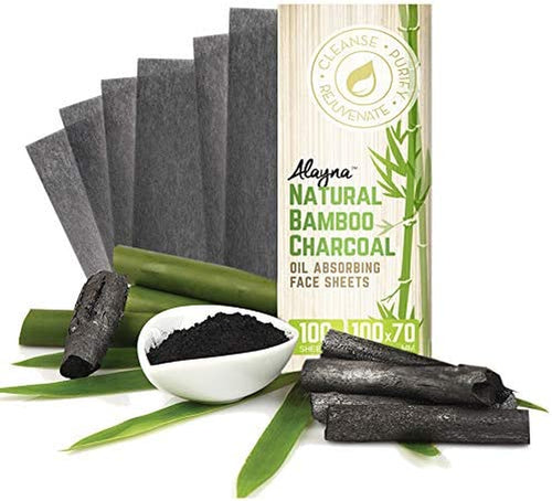 (3 PK) Oil Blotting Sheets- Natural Bamboo Charcoal Oil Absorbing Tissues- 300 Pcs Organic Blotting Paper- Beauty Blotters for the Face- Papers Remove Excess Shine- for Facial Make up & Skin Care